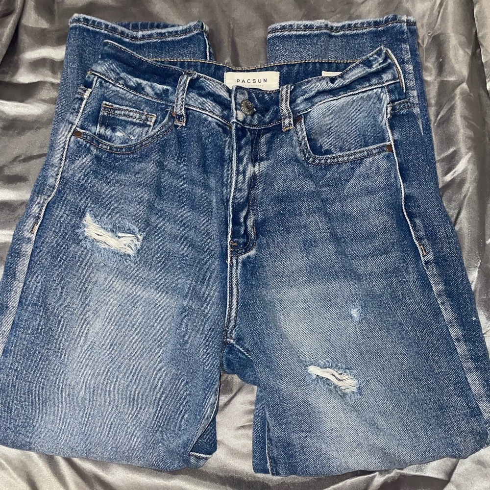 PACSUN DARK WASH MOM JEANS